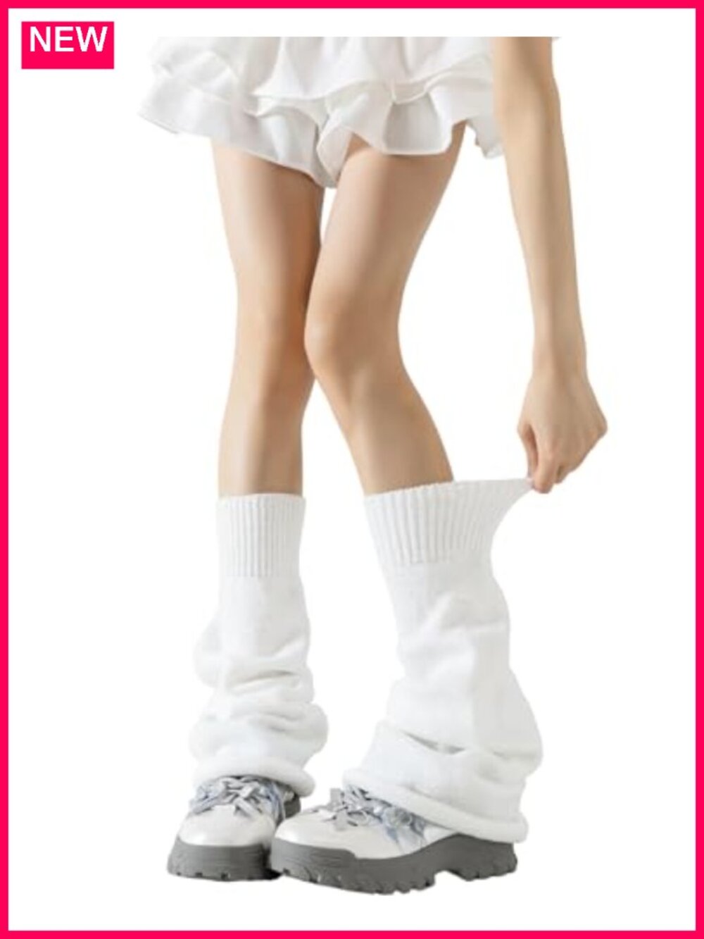 Knit Arm and Leg Warmers Set for Women, Retro Striped, Lolita Goth Streetwear